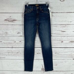 MOTHER High Waisted Looker Skinny Jeans - Teaming Up - Sz - 26